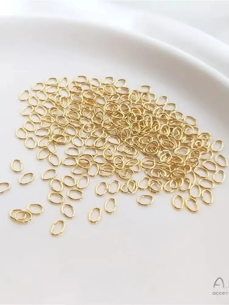 14-каратное титановое ковш золотое овальное кольцо 18-каратное золото открытая