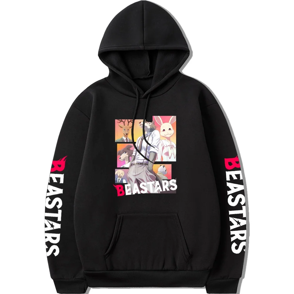 

Japanese Anime Beastars Legosi Hoodie Winter Harajuku Plus Size Hoodie Vintage Pattern Black Sweatshirt Women Kawaii Clothes