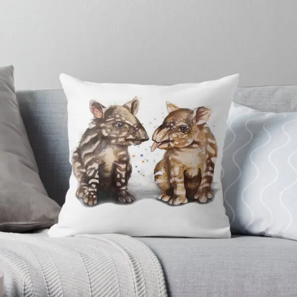 

Baby Tapirs Printing Throw Pillow Cover Sofa Office Car Anime Square Bed Decor Comfort Waist Soft Throw Pillows not include