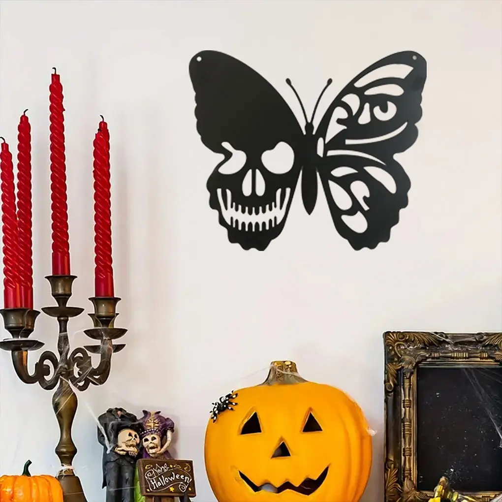 

Stunning And Versatile Metal Wall Art With Butterflies And Skull Widely Used Home Decoration