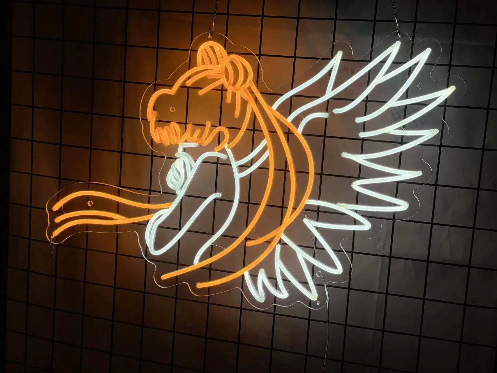 Неоновая светодиодная вывеска с ангелом на заказ аниме декор подарки для игровой