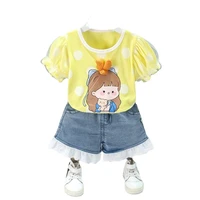 new summer fashion baby clothes suit children girls cute t shirt shorts 2pcssets toddler casual costume infant kids tracksuits