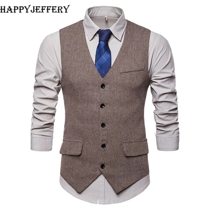 

Мужской костюмный жилет, жилет в елочку, деловой Повседневный приталенный Свадебный Мужской наряд для жениха, Блейзер, жилеты, официальные модели V06