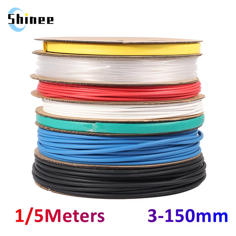 1/5M Heat Shrink Tube Wires Shrinking Wrap Tubing Wire Connect Cover Protection Cable Electric Cable Waterproof Shrinkable 2:1