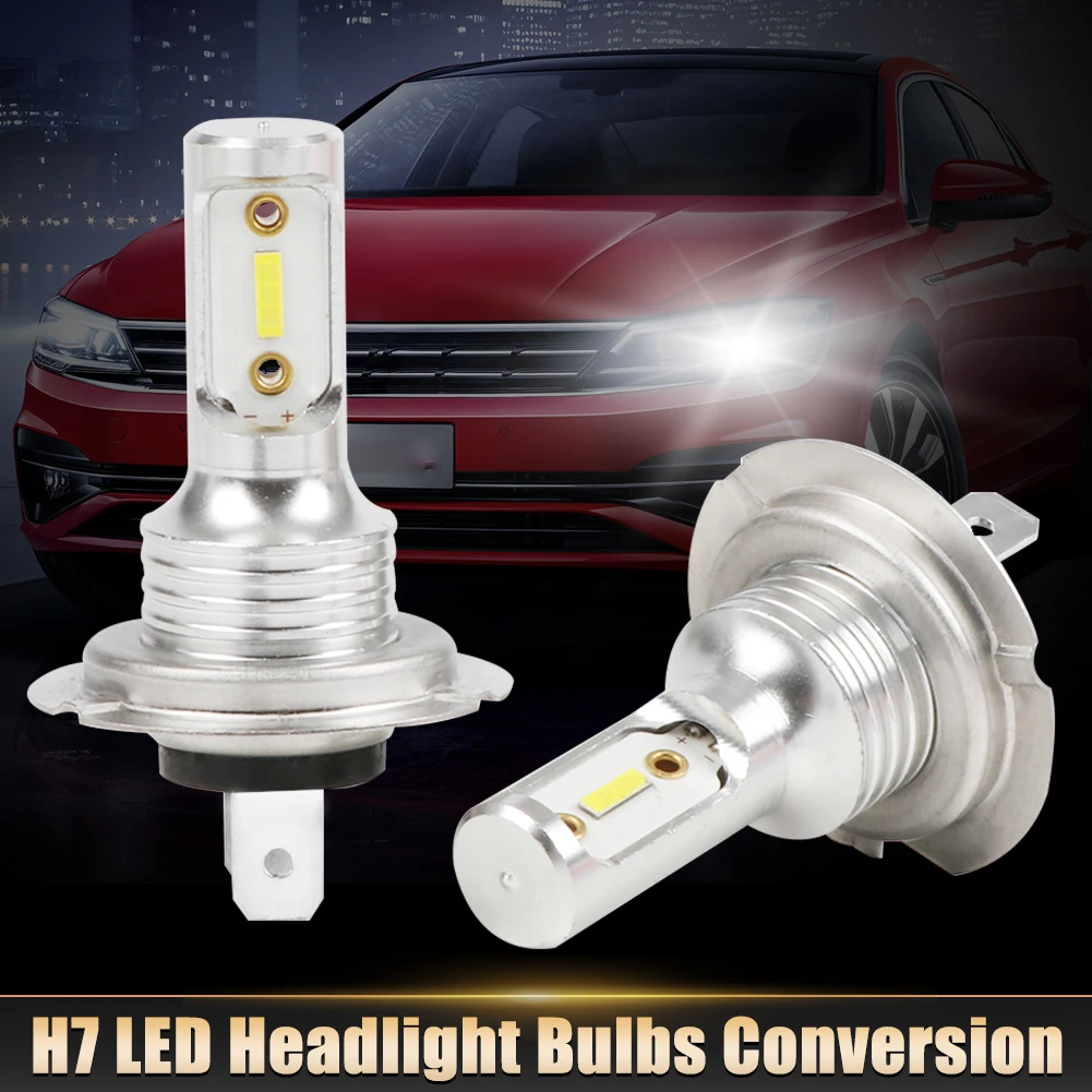 

2Pcs H7 LED Headlight Bulbs Conversion Kit Hi/Lo Beam 55W 8000LM 6000K Super Bright Car Head Lights White
