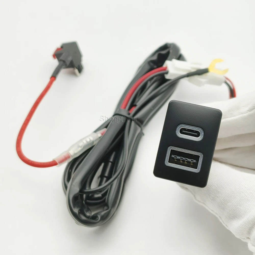

Автомобильное зарядное устройство USB PD Quick Charge QC3.0, адаптер для зарядки телефона, кнопка розетки для Mitsubishi Outlander Eclipse Cross L200 Triton