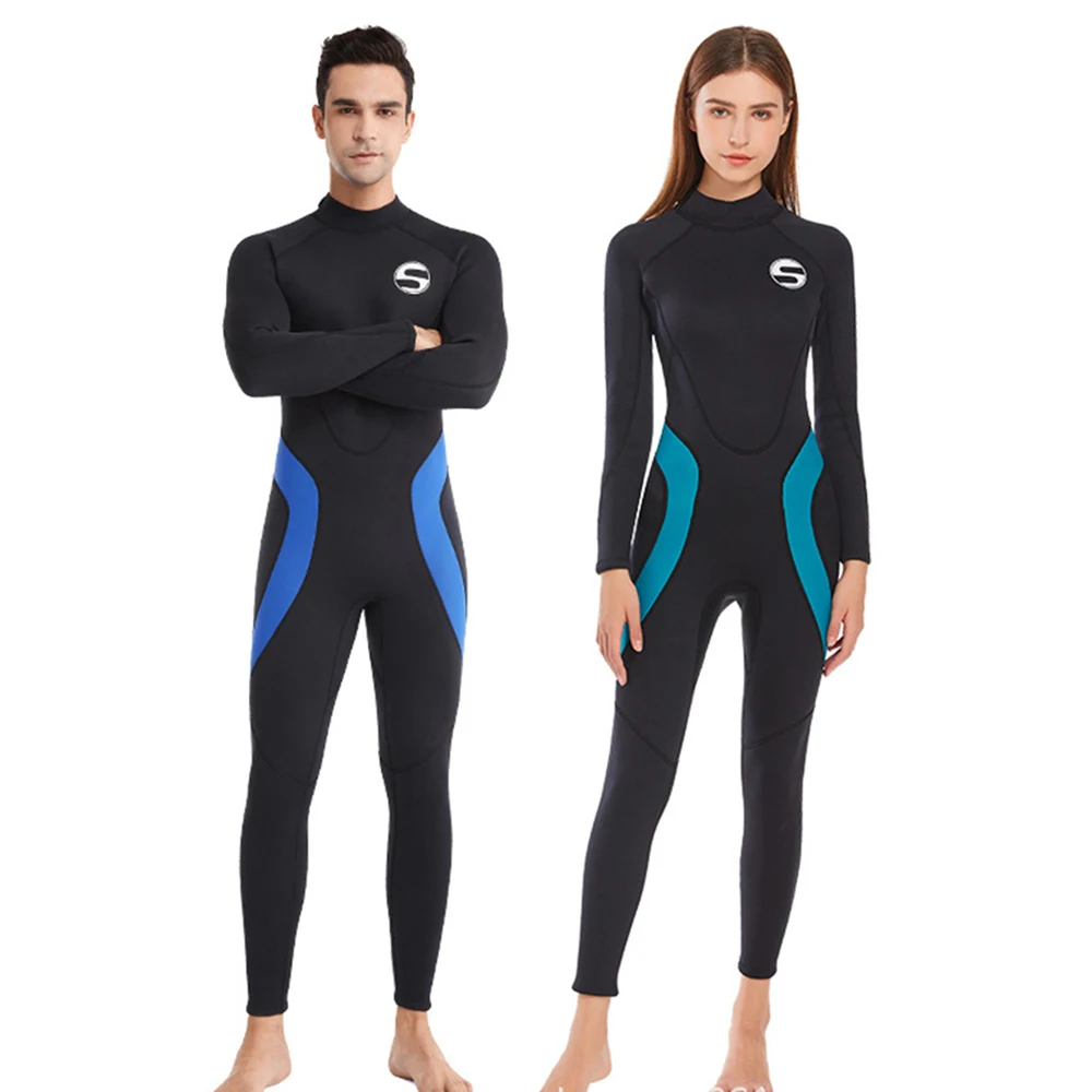 New 3MM Neoprene Wetsuit Ladies One Piece Thickened Warm Swimsuit Surf Suit Men's Water Sports Sunscreen Swimming Wetsuit 2022