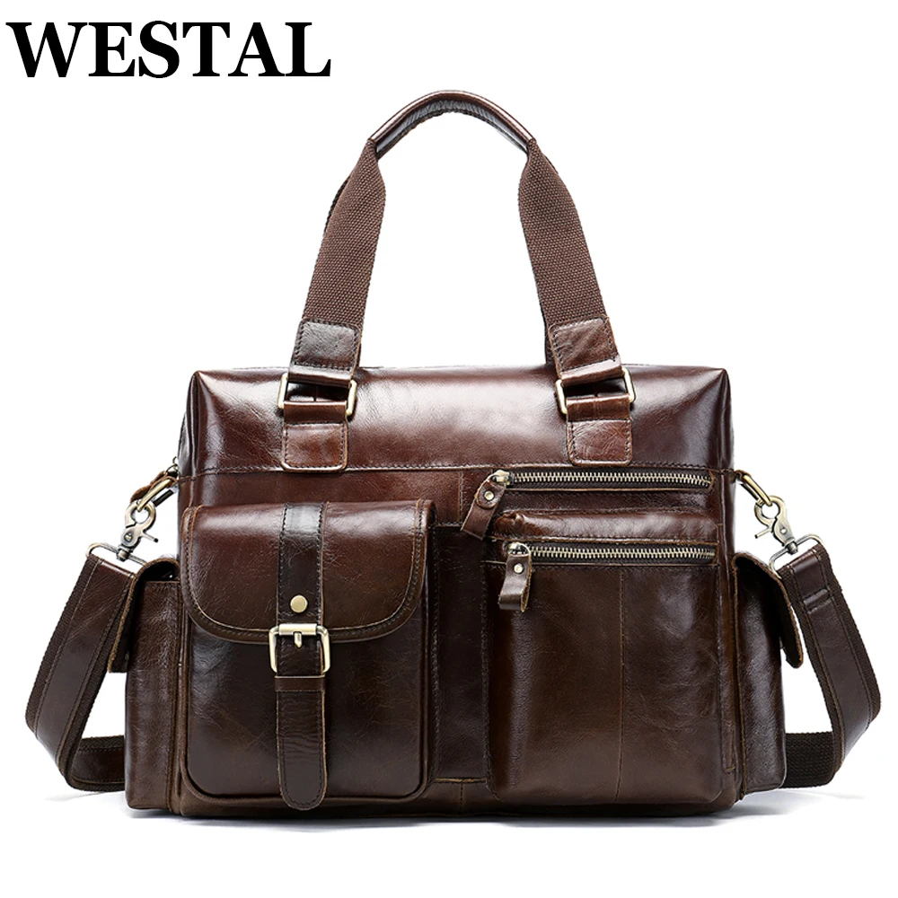 WESTAL Large Capacity Folding Travel Bag For Men Leather Suitcase Organizer Hand Luggage Travel Tote Duffle Camping Weekend Bags