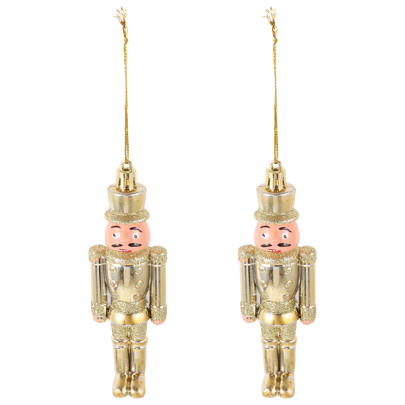 

2 Pcs Christmas Trees Hanging Decors Small Walnut Xmas Ornament Nutcracker Puppets Pendants