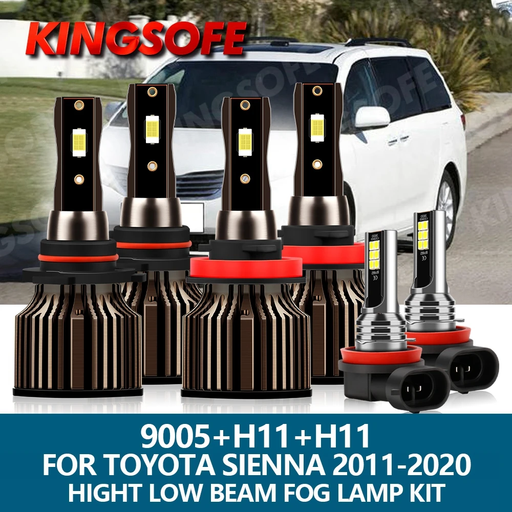 

KINGSOFE Led Headlight 10000LM 9005 H11 White Car Fog Lights For Toyota Sienna 2011 2012 2013 2014 2015 2016 2017 2018 2019 2020