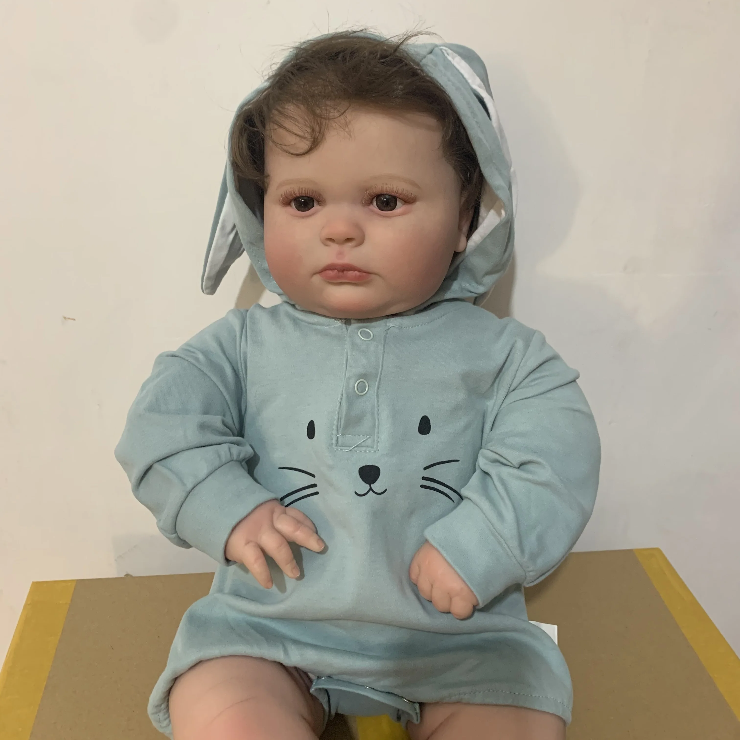 60 см кукла игрушка 3D Кожа Мягкий силикон новорожденный мальчик малыш для девочки