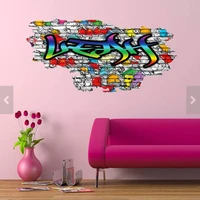 personalized wall decal custom name graffiti decal vinyl sticker 3d kids room art decor wall mural removable wall decoratio