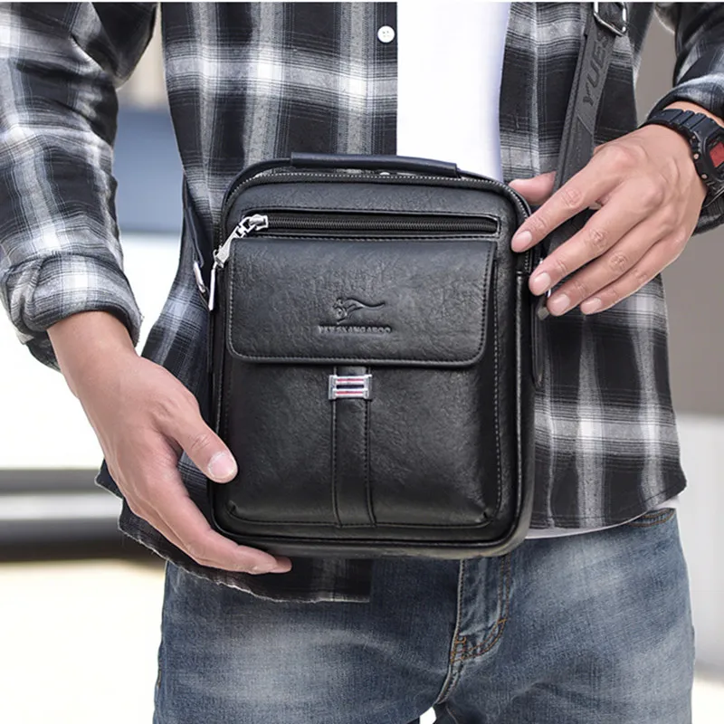 Vintage Leather Men's Shoulder Messenger Bag Luxury Strap Handbags Male Casual Crossbody Bag Small Tote Bag For Man