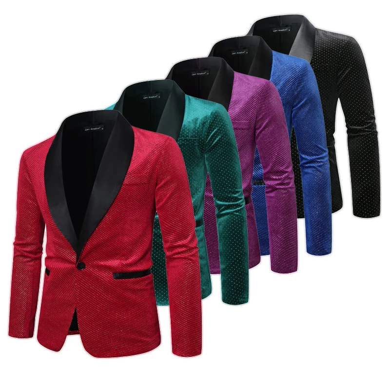 2024 новый модный мужской костюм в горошек многоцветный повседневный блейзер для