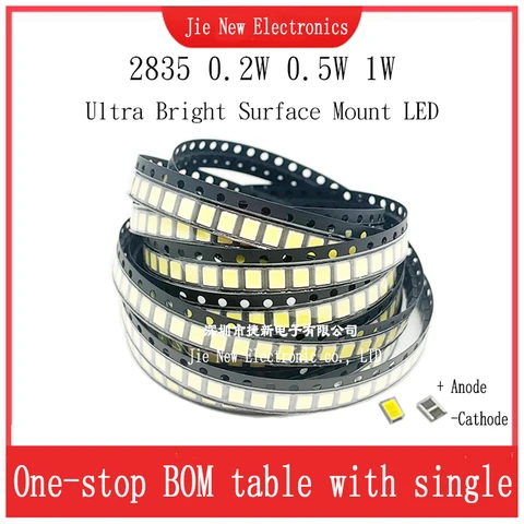 JXDZXL светодиоды SMD 2835 белые 100 шт.