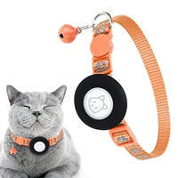 for appleairtag case cat dog collar bell gps finder luminous reflective nylon case for appleairtag tracker case pet supplies