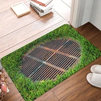 funny 3d traps manhole cover doormat bathroom printed soft mat kitchen door floor hallway anti slip floor rug door mat area rugs