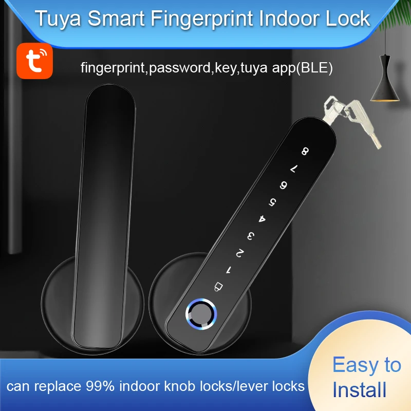 

2022 WAFU 017B Tuya Smart Life Door Lock Fingerprint Password APP Bluetooth Mechanical Key Unlock for Right or Left Opening Door