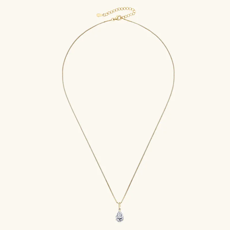 IOGOU Роскошное ожерелье с подвеской из муассанита 2CT 1 5CT 4CT грушевидной огранки для