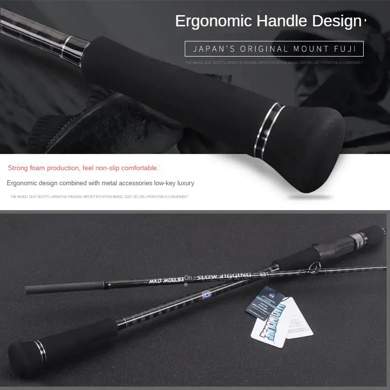MADMOUSE Full Fuji Parts медленная удочка для джиговой ловли 1 9 м вес приманки 80-350 г 15 кг