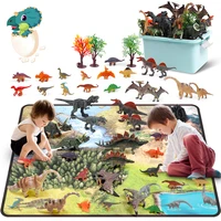hot sale dinosaur toy playset mat activity play mat realistic dinosaur figures including tyrannosaurus triceratops for kid gifts