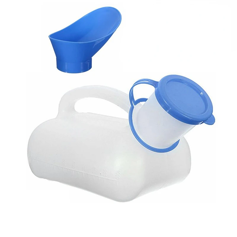 

1pc 1000ml Blue Portable Pee Bottle Plastic Mobile Urinal Toilet Aid Bottle Man Toilet Supply For Outdoor Camping Hospital Care