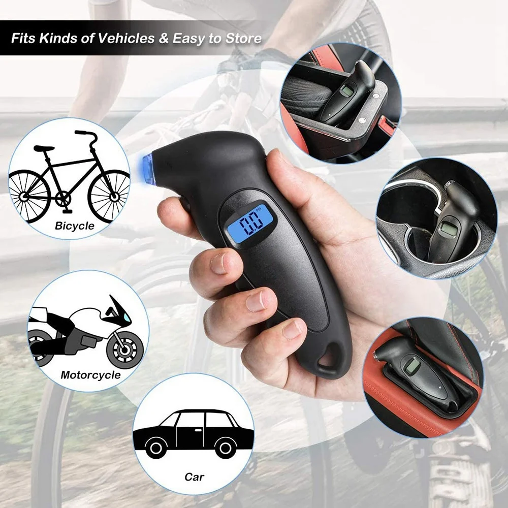 5 шт. автомобильный цифровой манометр для шин 0-150 PSI подсчета давления в шинах