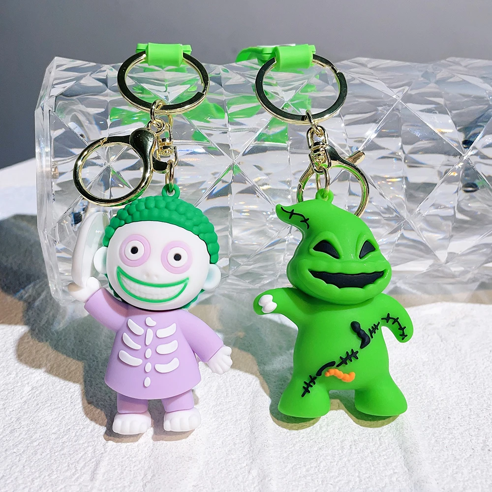 

The Nightmare Before Christmas Keychains Cartoon Oogie Boogie Silicone Keyrings Cute Disney Doll Pendant Keyholder Bag Jewelry