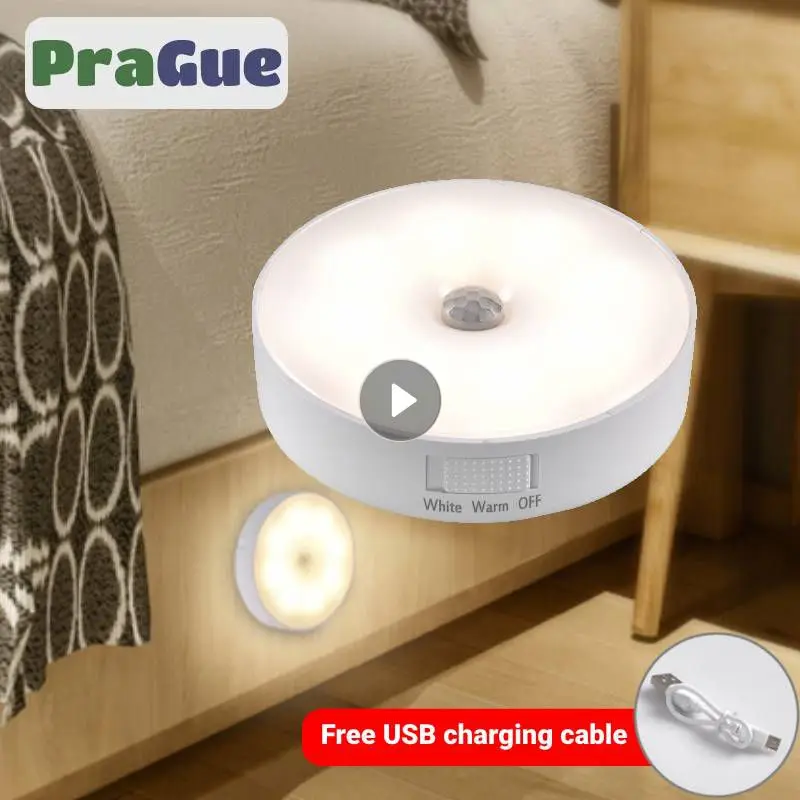 

Motion Sensor Light LED Night Lights USB Chargeable Night Light Wall Lamp For Stairs Hallway Closet Cabinet Light New Year 2023