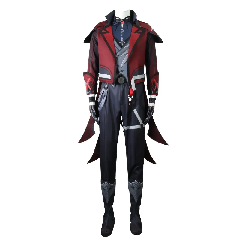 

Genshin Impact Diluc Cosplay Costume Uniform Wig Anime Halloween Costumes Game Red Dead of Night Skin Game men Costumes