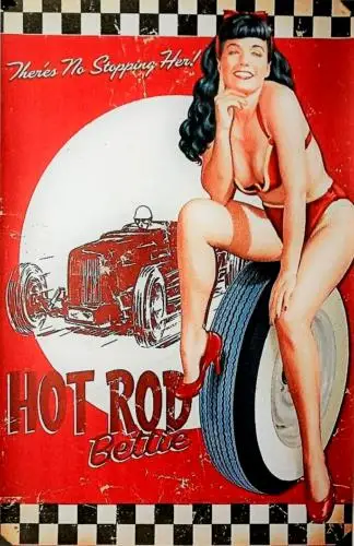 Bettie страница Pinup стильный металлический знак горячий стержень (повторная печать)