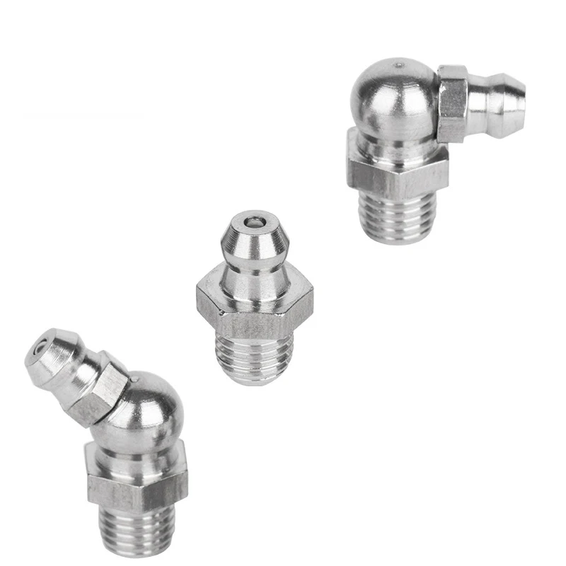

10PCS 1/8"-28 1/8"-27 1/4"-28 1/4"-19 3/8"-19 NPT BSP Male Thread 304 Stainless Steel Oil Zerk Grease Nipple Tube Pipe Fitting
