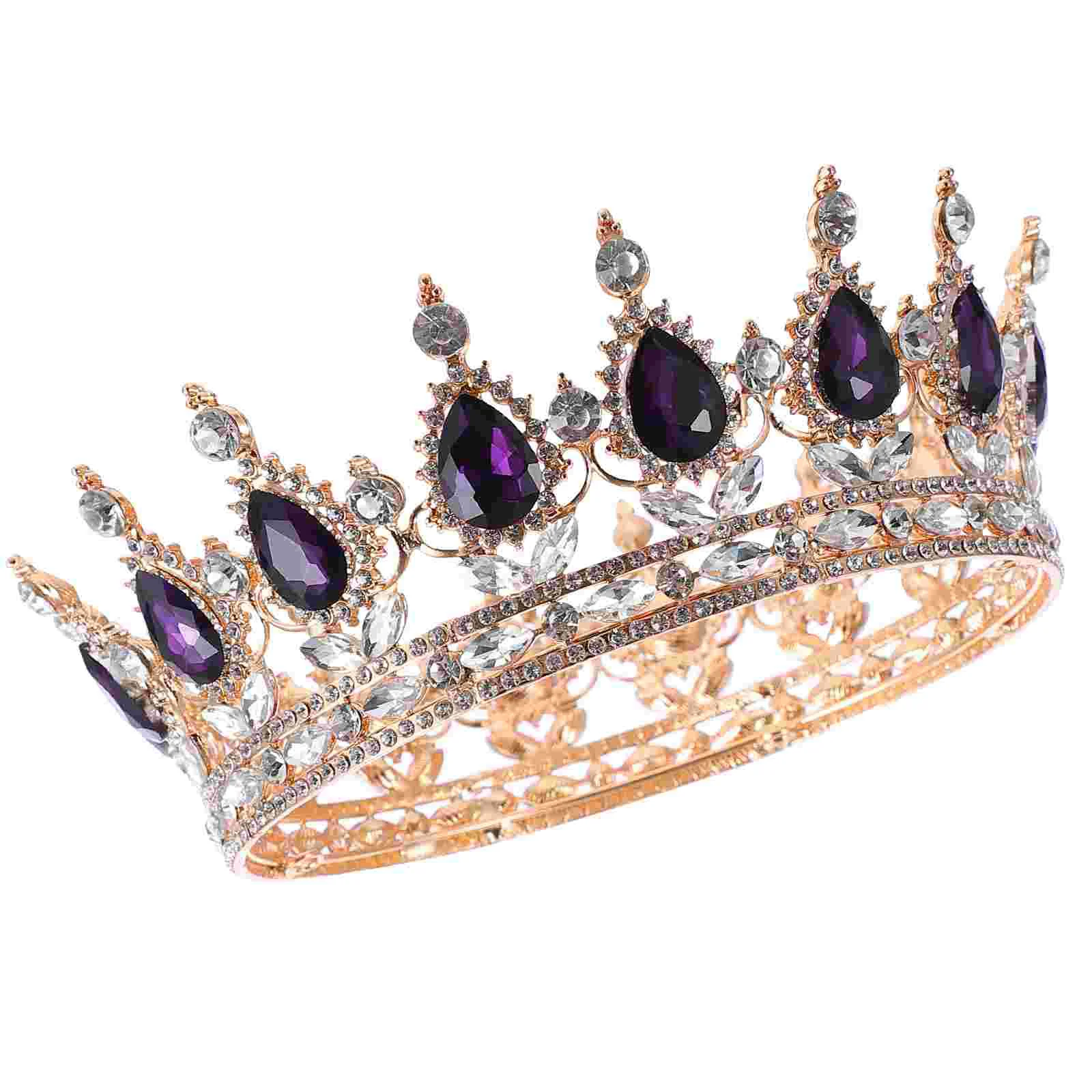 

Drop Diamond Crown Jeweled Tiara Bridal Headpieces Headband Hair Accessories Prom