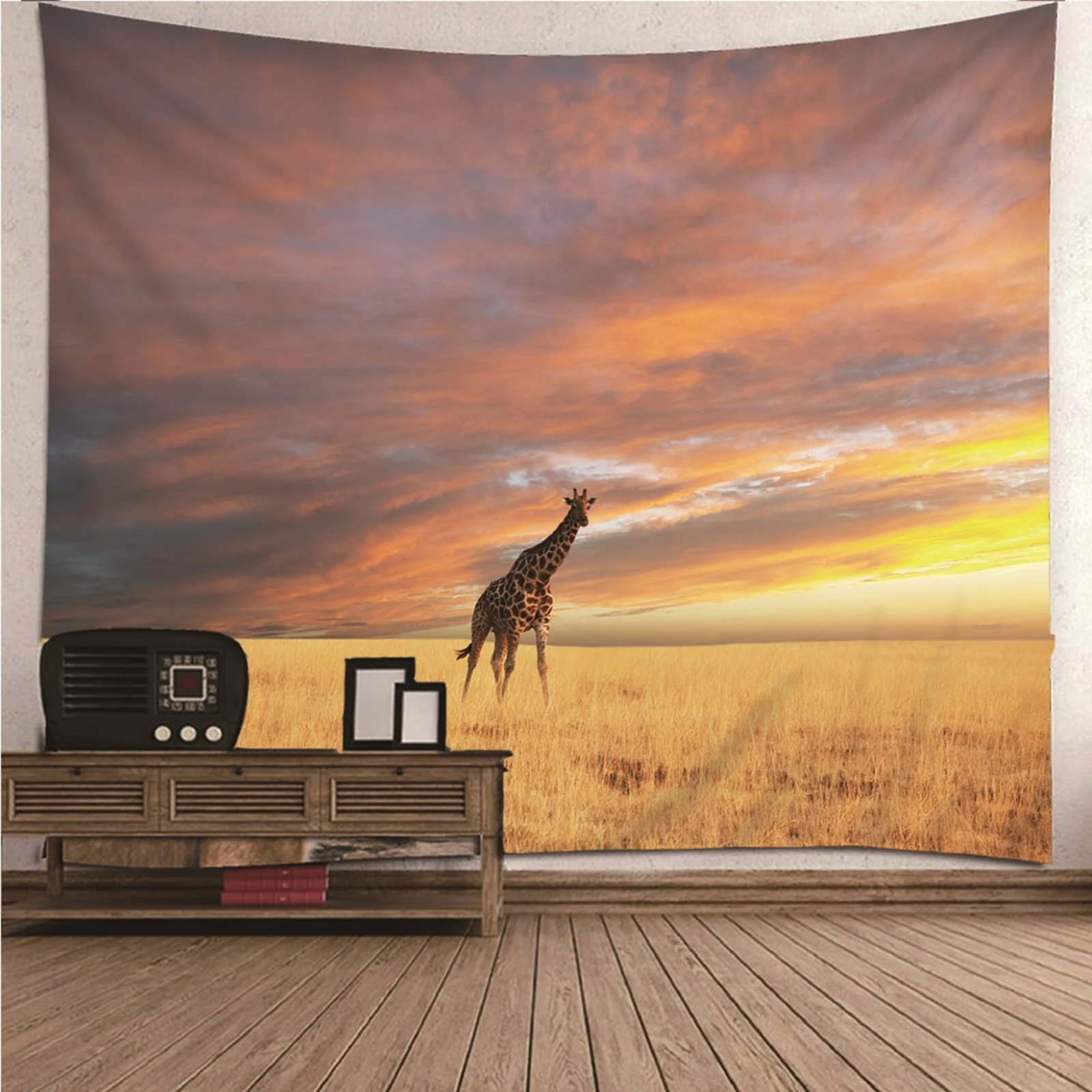 

Tapestry Wall Large Tapestry Rug natural scenery Giraffe On The Grassland Wall Hanging Blanket Dorm Art Decor Covering
