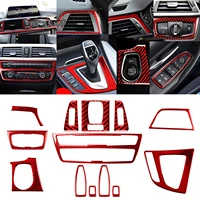 13pcs red dashboard carbon fiber interior trim cover for bmw 3 4 series f30 f34