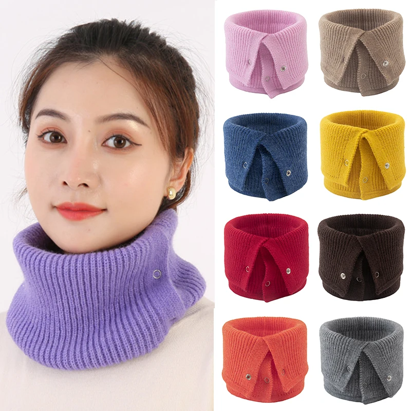 

1Pc Winter Warm Brushed Knit Neck Warmer Circle Go Out Wrap Cowl Loop Snood Shawl Outdoor Ski Climbing Scarf For Men Women