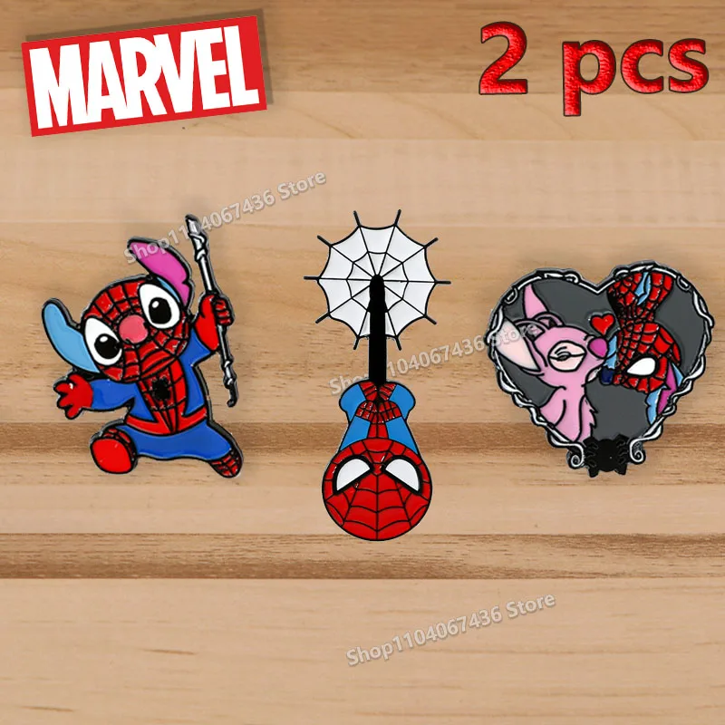 Металлический значок Disney Stitch милый мультяшный аниме стильная брошь Человек-паук