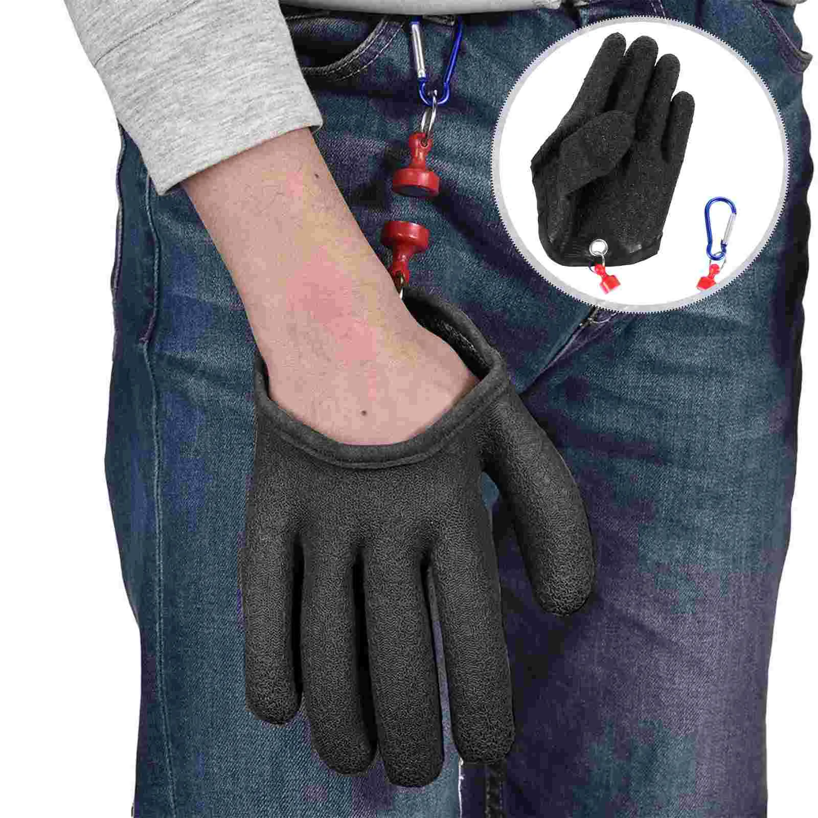 

1 Pc Fish Catching Gloves Skidproof Fishing Mitten Fishing Gear Set