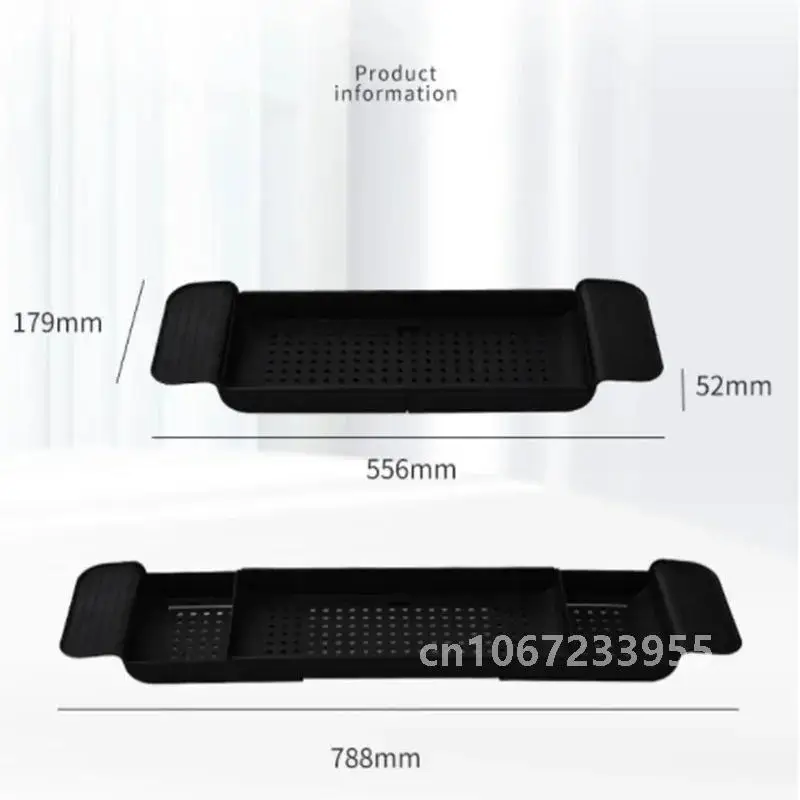 Bathtub Shelf Extendable Bathroom Tray Shower Caddy Bamboo Bath Tub Rack Towel Book Holder Storage Organizer Accessories