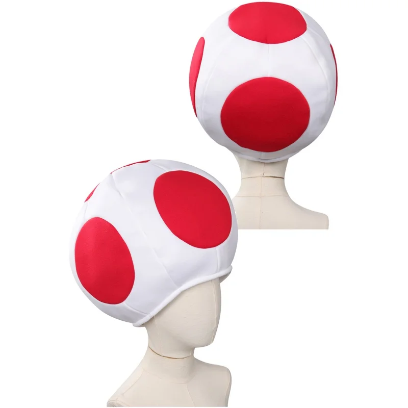 Toad Kinopio Cosplay Boys Hat Anime Game Bros 2 Roleplay Fantasia Red Dot Mushroom Head Cap Kids Costume Accessories Fancy Dress