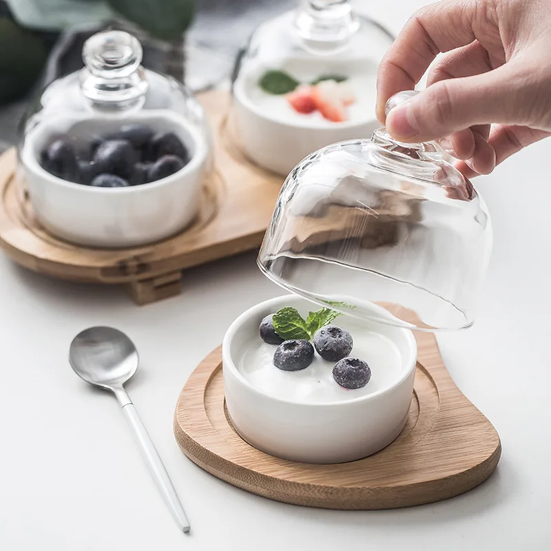 

Creative Japanese Ceramics Salad Bowl Food Tray Set Seasoning Small Dish Round Plate Snack Dried Fruit Cake Plate Decor Tray