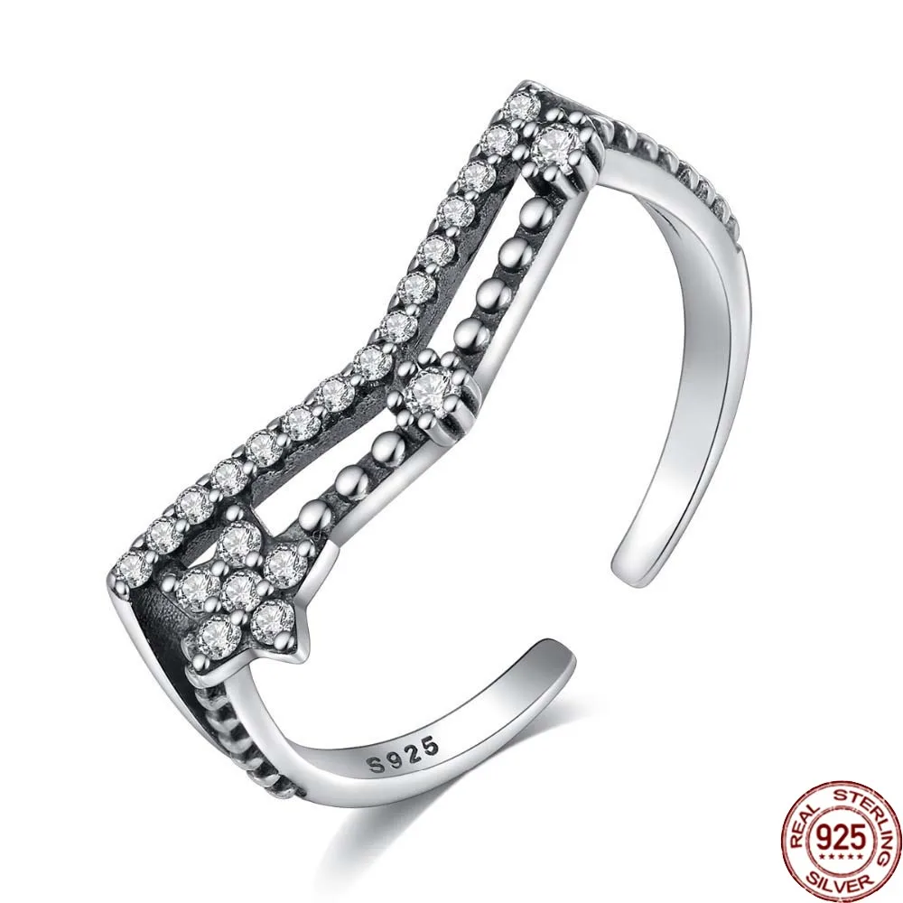 

BABIQU Charming Hollow Sterling Silver 925 Open Rings Female Geometric Glittering Zirconia Flower Shape Fine Jewelry Lovers Gift