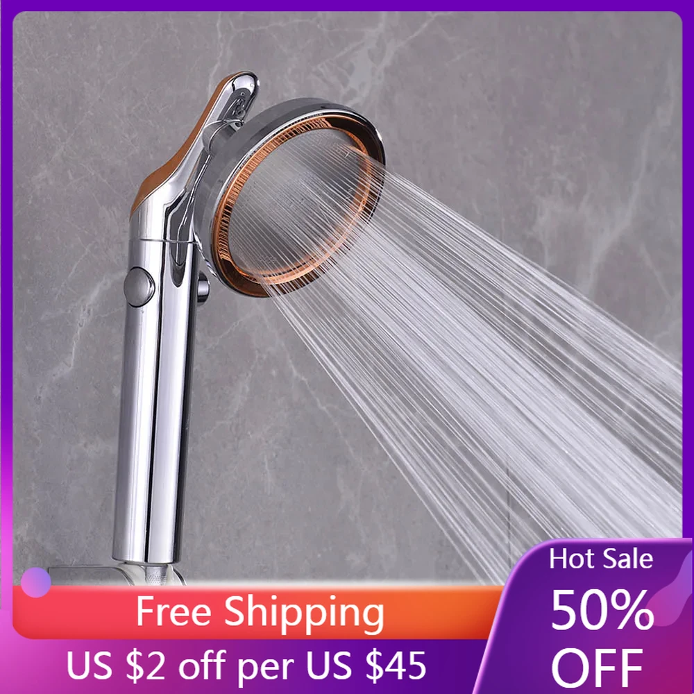 

Rainfall Large Bath Shower Head With Button Portable High Pressure Waterfall For Bathroom Accessories