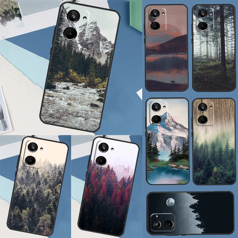 Природа лесная Гора для Realme C55 C35 C33 C31 C30 C25 C21Y C15 C11 8 9 10 11 Pro Plus GT Neo 5 3 2 2T 3T чехол