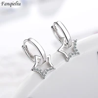 fanqieliu stamp 925 silver needle cz zircon cute star drop earrings for women trendy jewelry girl gift new fql22169