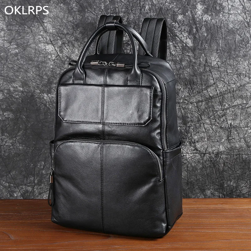 Кожаный мужской рюкзак на плечо из воловьей кожи