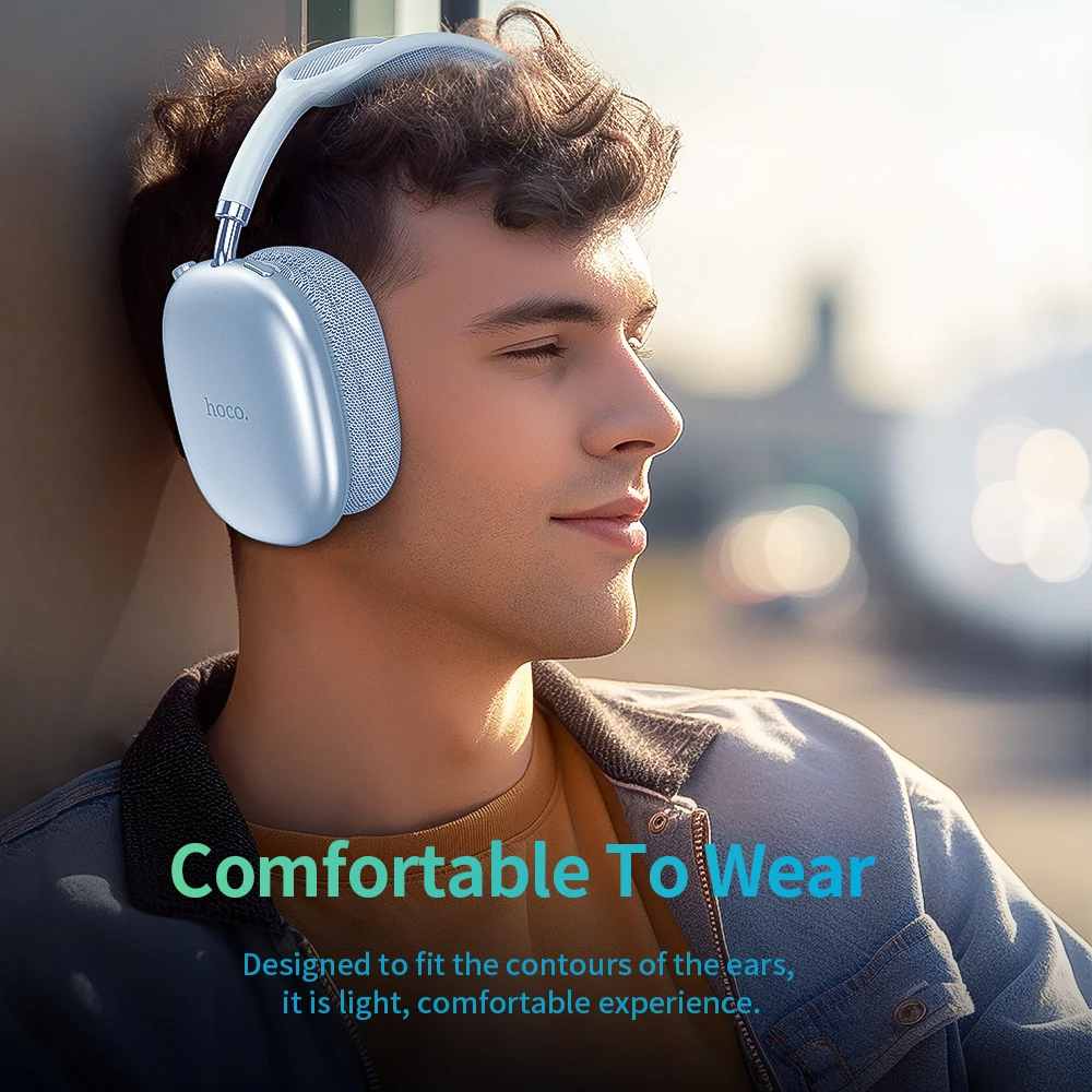 Фото HOCO W35 Air Накладные Bluetooth-наушники Беспроводная спортивная гарнитура Поддержка TF-карты AUX-режим Stereo Smart Gaming Студенческие наушники №5