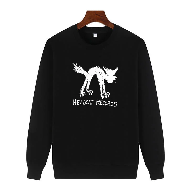 

Vinyl Records Seattle Record Store Music Cat Hellcat graphic sweatshirts Round neck hoodie For all ages thick sweater hoodie