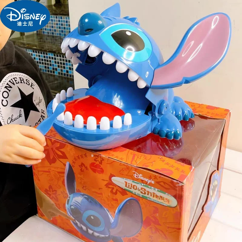 

New 16cm Disney Stich Bite Finger Figures Stitch Dentist Push Teeth Funny Game Model Toys Birthday Gifts Toy Gifts Present