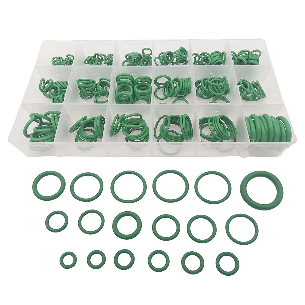 270Pcs/Box Rubber O Ring Assortment Kits Green 18 Sizes Sealing Gasket Washers O-rings for Car Auto Repair Pipe Equipment images - 6